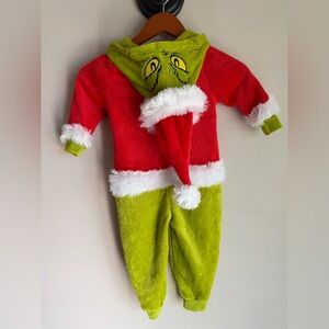 Dr. Seuss The Grinch Toddler Union Suit Red Green Fleece Pajamas NWT 2T
